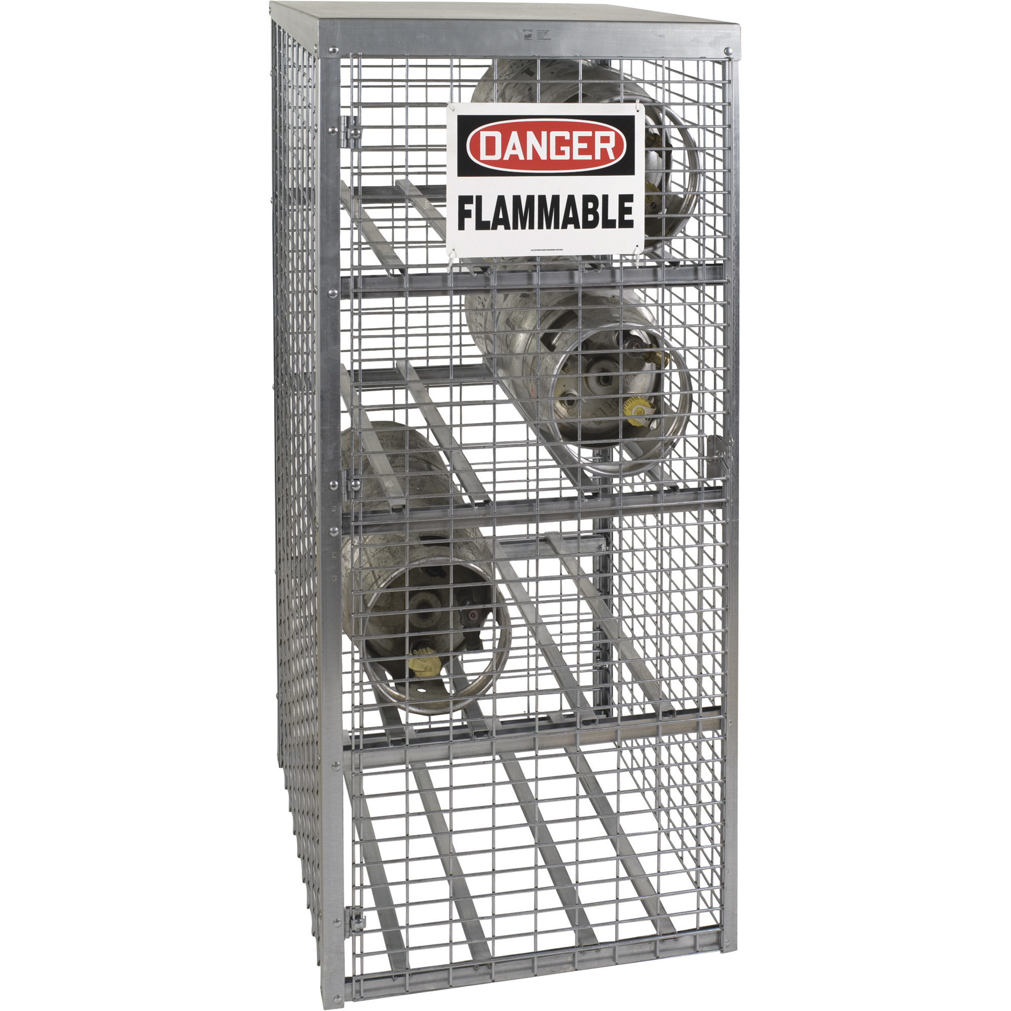 AK Saf-T-Store Cylinder Cabinet, 29in.W x 29in.D x 66in.H, Holds 8 Horizontal Cylinder Tanks, Model# SAF-T-8